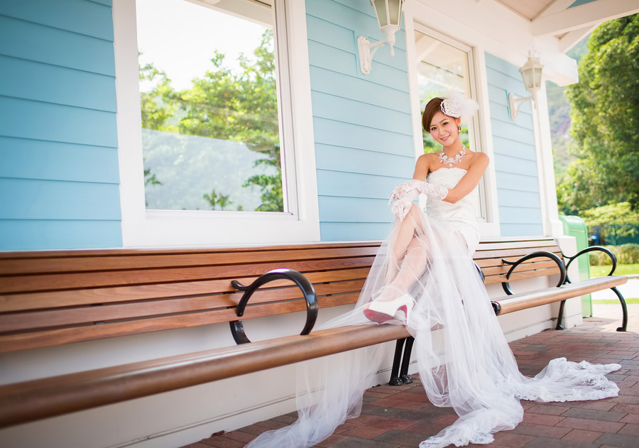 Winne清纯唯美婚纱外拍写真(4)