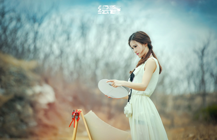 画画美女描绘美丽出美丽的春天(3)