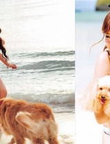 卡哇伊！AKB48穿泳衣与狗狗拍摄性感写真
